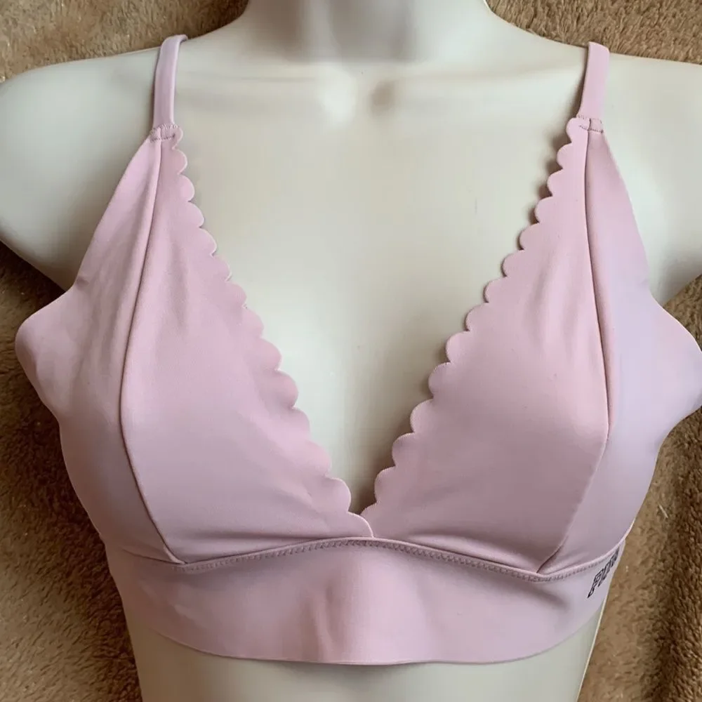 Victoria’s Secret PINK scalloped Soft Unlined Bralette Bra S no wire